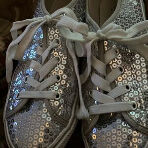 Balera Silver Sequin Kids Sneakers